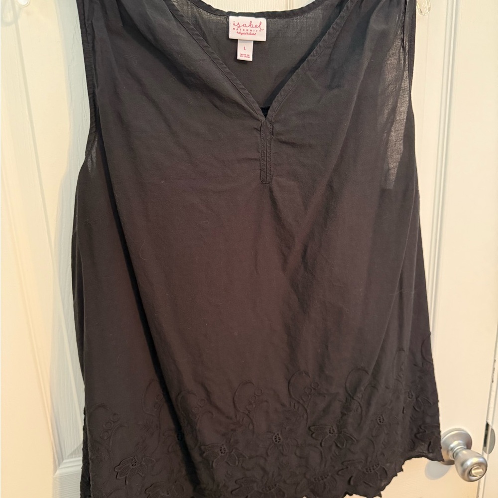 Isabel Maternity by Ingrid & Isabel Black Embroidered Blouse